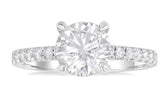 14KW .60CTW Round Shape Semi-Mount Diamond Engagement Ring 6.5 8MM Round (2CT)