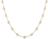 Yellow Gold Bezel Set Station Necklace