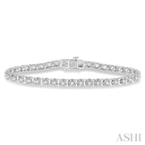 14KW 5.0ctw  Diamond Tulip Tennis Bracelet 7"