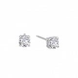 Sterling Silver & Platinum Simulated Diamond CZ Studs w/ 1.0 ctw