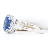 14KW Diamond & Celyon Sapphire Ring with Diamonds w/ 0.21 ctw Diamonds & 0.70 ctw Sapphire, Size 7
