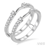 White Gold Round Cut Diamond Insert Ring Guard