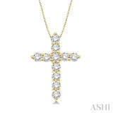 14KY Diamond Cross Pendant w/ 0.25 ctw