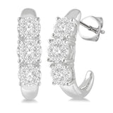 14KW"Lovebright" Small Diamond Hoop Earrings w/ 0.50 ctw