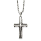 Stainless Steel Antiqued Cross Textured Edge 24"