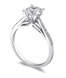 14KW Diamond Engagement Semi-Mountn Ring w/ 0.11 ctw, Size 6.5