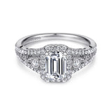 14KW Diamond Engagement Semi-Mount Ring, .49 CTW