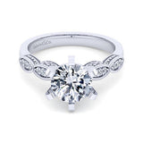 14KW Diamond Semi-Mount Engagement Ring w/ 0.10 ctw