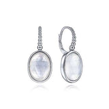 Sterling Silver Rock Crystal and White Mother of Pearl  Drop Earrings