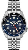 Seiko 5 Sport Stainless Steel Automatic GMT Blue Dial