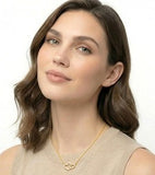 10K Yellow Gold .25Carat TW Diamond Interlocked Heart Necklace 18"