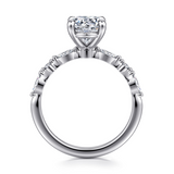 14K White Gold 2.0Carat Diamond Oval Engagement Ring