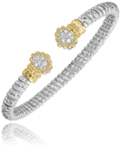 Sterling Silver/14K Yellow Gold 3MM Diamond Fashion Bracelet .14Carat TW