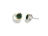 Sterling Silver Green Quartz Stud Earrings