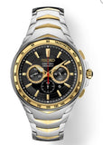 Men's Two Tone Stainless Steel Chronograph with Black Dial