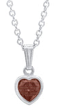 Sterling Silver Heart January CZ Birthstone Pendant