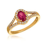 14KY  .54CT LeVian Ruby  with .24CTW Diamonds  Size 7