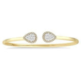 14KY "Lovebright" Diamond Cuff Bangle w/ 0.60 ctw