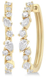 14K Yellow Gold Scatter Hoop Fashion Earrings, 0.70 Carat TW