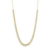 14K Yellow Gold Round Cut Diamond Illusion Necklace, 3.00Carat TW