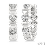 Silver/Alternative Metal Earrings, 0.05 Carat TW