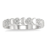Sterling Silver Diamond Round Mini Heart Ring, 0.50 CTW