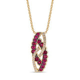 14KY  .33CT Levian Ruby Pendant with  .10CTW Diamonds  20" A
