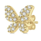 Yellow Gold Diamond Butterfly Earrings