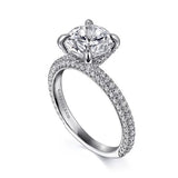 14K White Gold Round Diamond Engagement Ring w/ 0.56 ctw