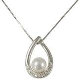 Sterling Silver Freshwater and Diamond Pendant