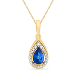 14K Honey Gold™ Le Vian® Blueberry Sapphire® & Nude Diamonds™ Pendant Necklace, 20"