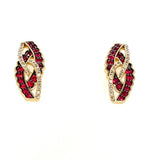 14KY  .69CTW  LeVian Ruby with .21CTW Diamonds Stud Earrings