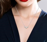 White Gold Diamond Station Necklace