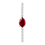 14K White Gold Lab Grown 1.66 CTW Ruby with 0.26CTW Diamond Pendant