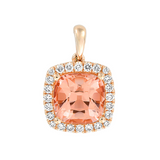 14K Rose Gold Pendant w/ 3.35 Carat LG Champagne Sapphire, 0.22 CTW LG Dia.