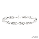 Sterling Silver Infinity Link Diamond Bracelet