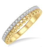 14K Yellow Gold Diamond Bead Ring, 0.20 Carat TW