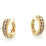 14KY Diamond Huggy Hoop Earrings w/ 0.98 ctw