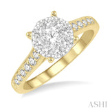 .75 CTW 14KY Gold Lovebright Diamond Engagement Ring