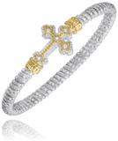 Sterling Silver/14K Yellow Gold 4MM Diamond Fashion Bracelet .10Carat TW