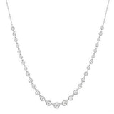 14K White Gold Graduated Diamond Station Necklace, 1.25 Carat TW