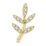 10KY Diamond Leaf Petite Fashion Earrings w/ 0.12 ctw