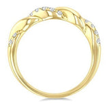 14K Yellow Gold Twisted Style Diamond Band, 0.25 Carat TW