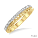 14K Yellow Gold Diamond Bead Ring, 0.20 Carat TW