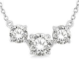 White Gold Diamond Station Necklace