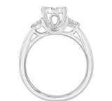 14K White Gold 0.75Carat TW Diamond Oval Cluster "Lovebright