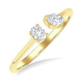 14K Yellow Gold Open Diamond Toi Et Moi Fashion Ring, 0.30 Carat TW