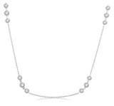 14KW Three Stone Bezel Set Diamond Station Necklace w/ 2.0 ctw & 18