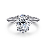 14K White Gold 2.0Carat Diamond Oval Engagement Ring