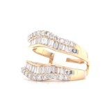 14K Yellow Gold Baguette & Round Diamond Ring Guard, 1.00 Carat tw